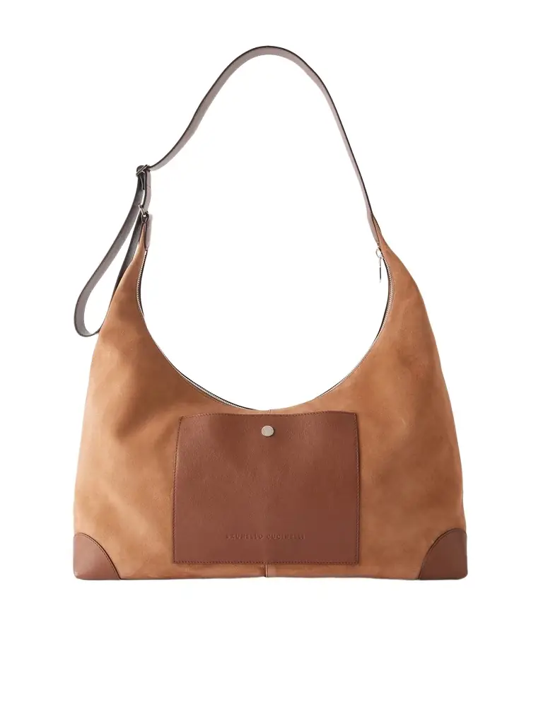 Leather-Trimmed Suede Tote Bag - Men