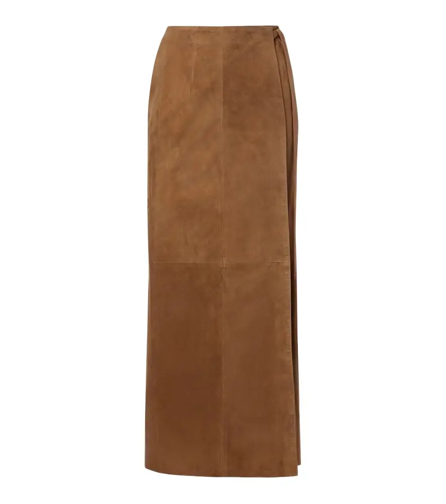 Nour Hammour Leather wrap skirt