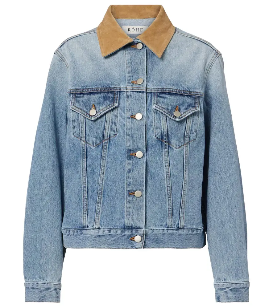 Rohe Róhe Suede-trimmed denim jacket