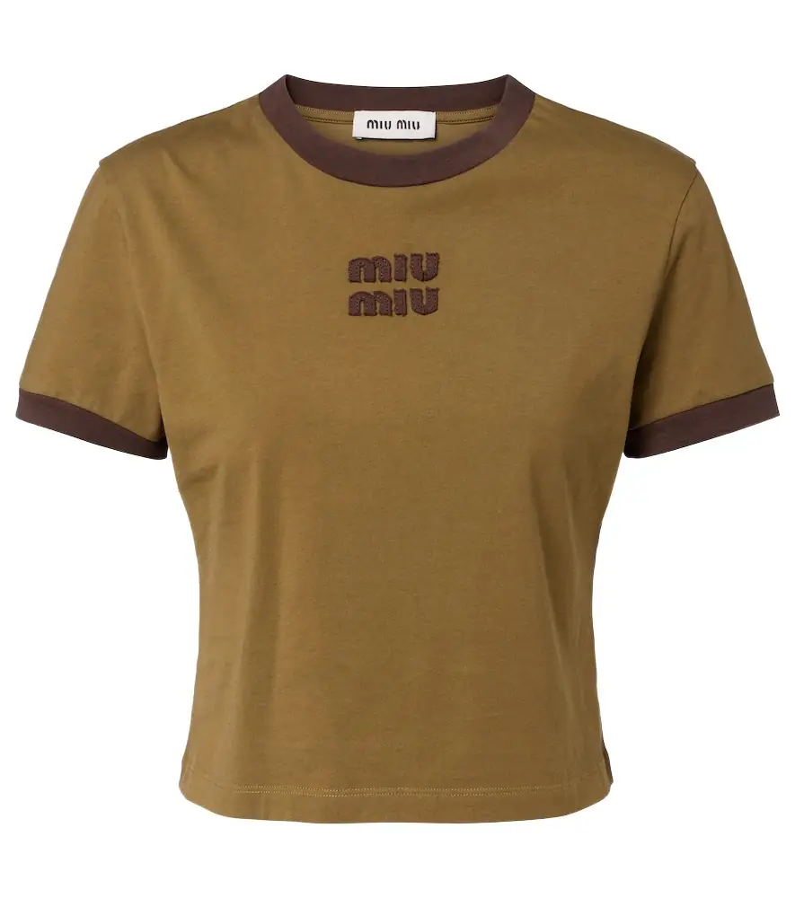 Miu Miu Logo cotton jersey T-shirt