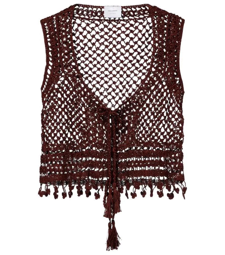 Anna Kosturova Marrakesh crochet cotton crop top