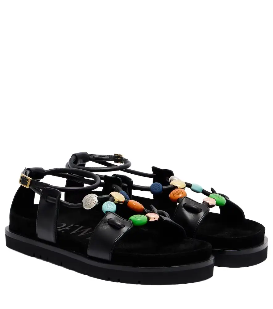 Loewe Paula's Ibiza Pebble Beads leather sandals