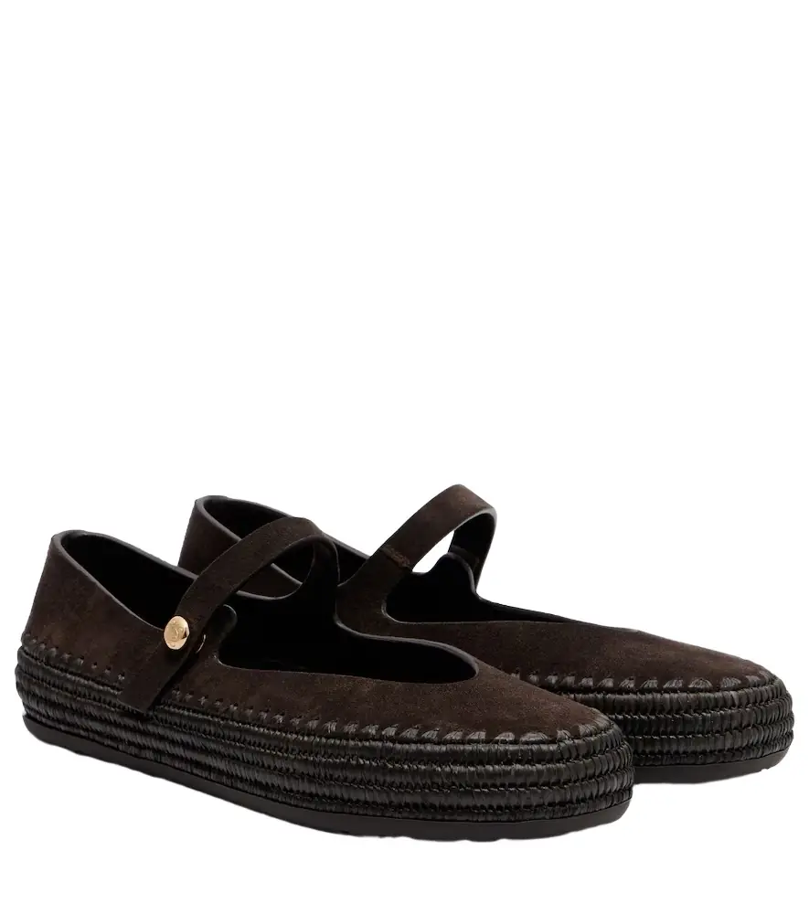 Loewe Paula's Ibiza Rio suede Mary Jane flats