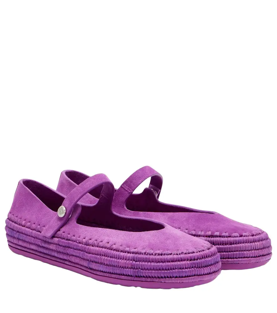 Loewe Paula's Ibiza Rio suede Mary Jane flats
