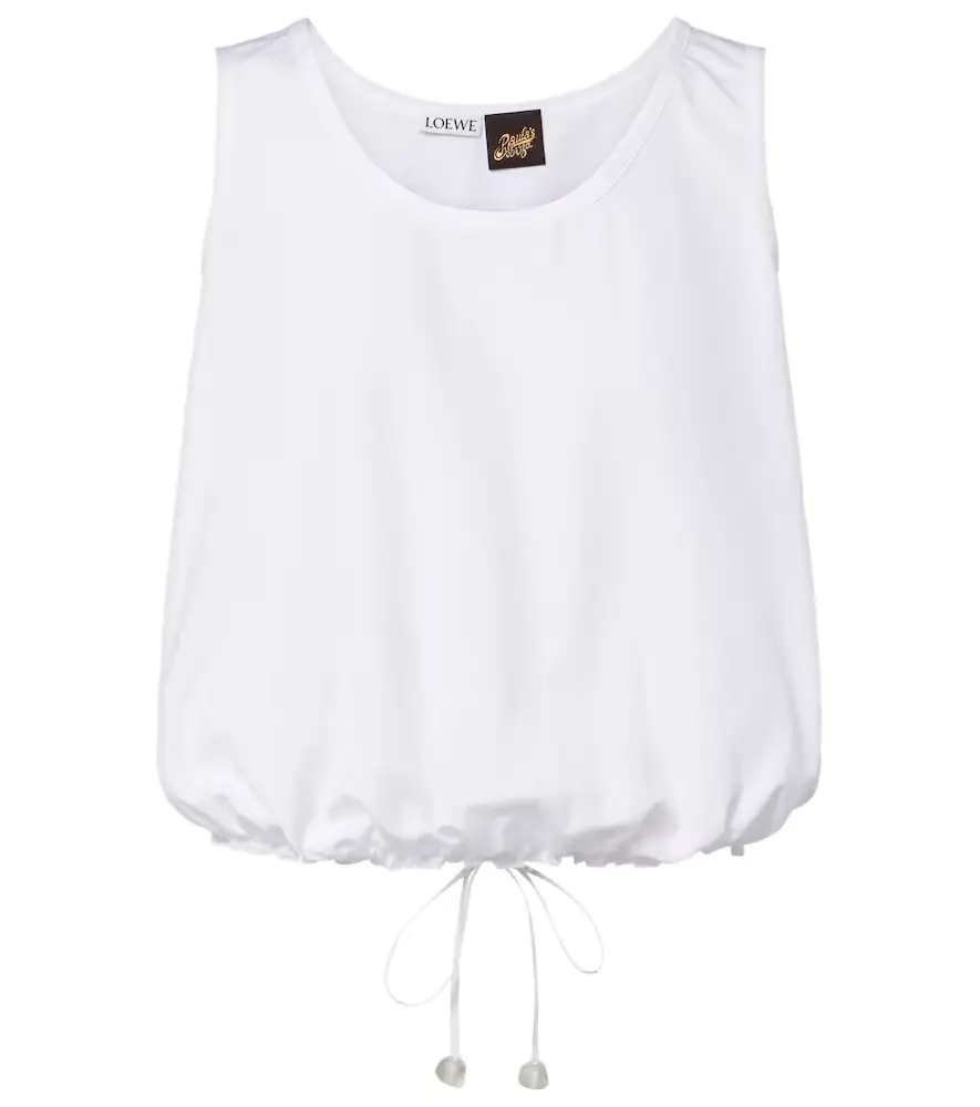 Loewe Paula's Ibiza cotton poplin crop top