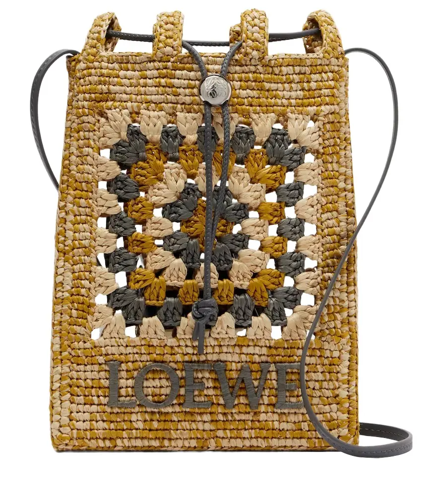 Loewe Paula's Ibiza raffia pouch with strap