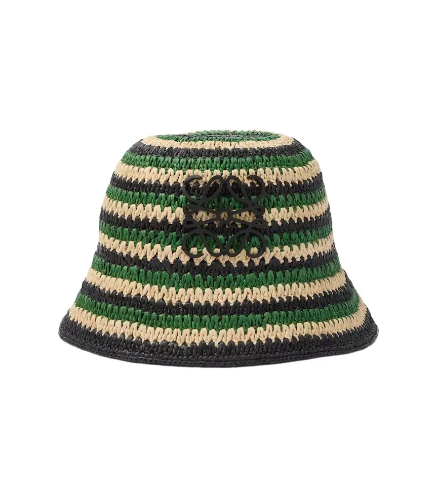Loewe Paula's Ibiza striped raffia bucket hat