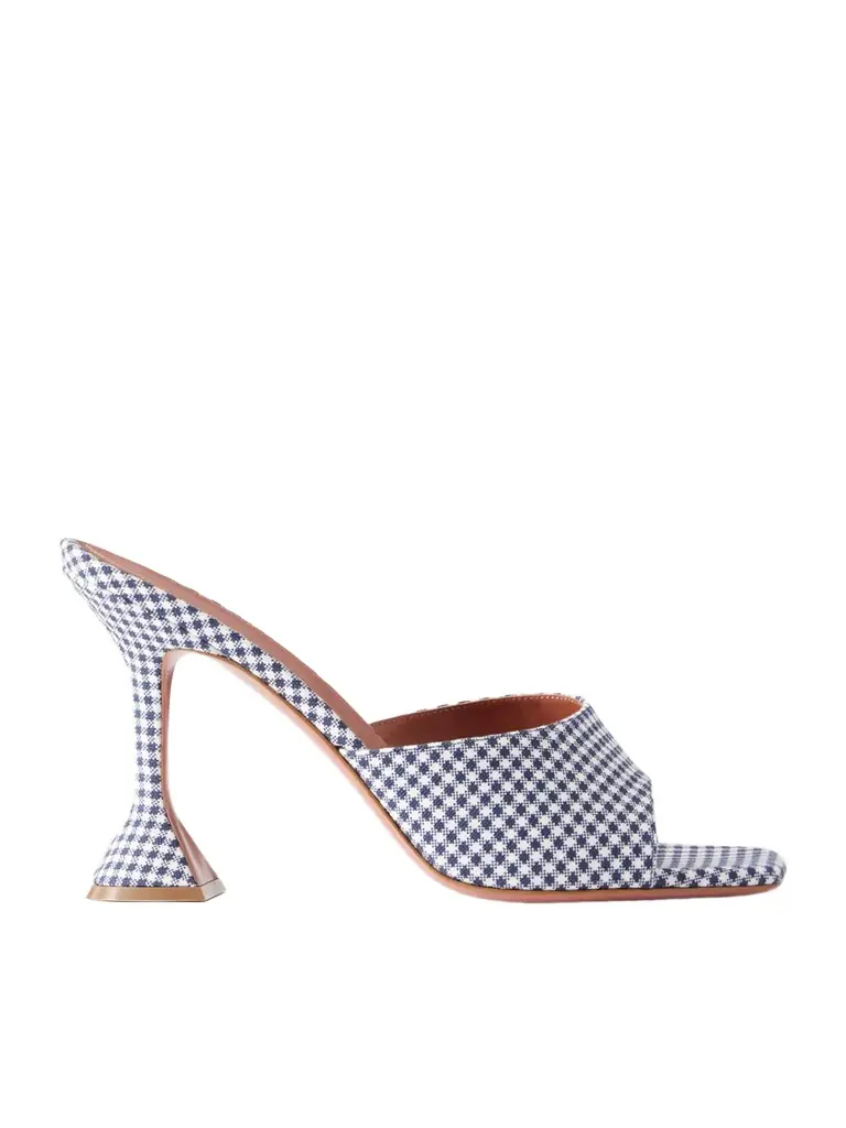 Amina Muaddi Lupita 95 Gingham Woven Mules