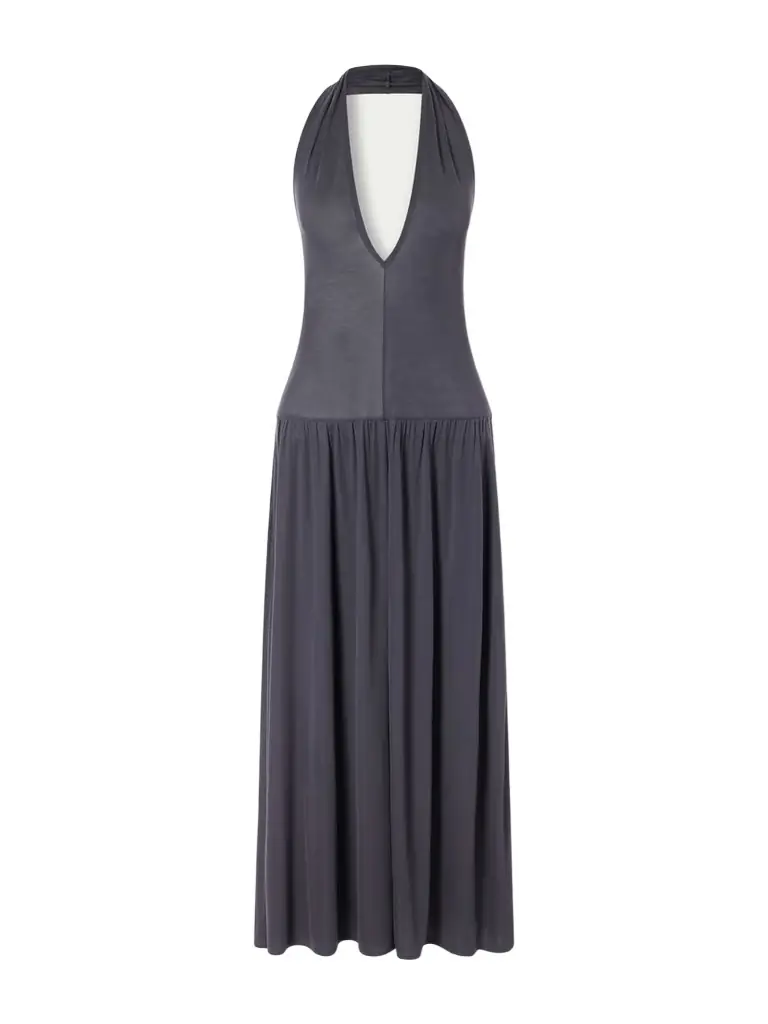 St. Agni Tencel™ Lyocell Halterneck Midi Dress