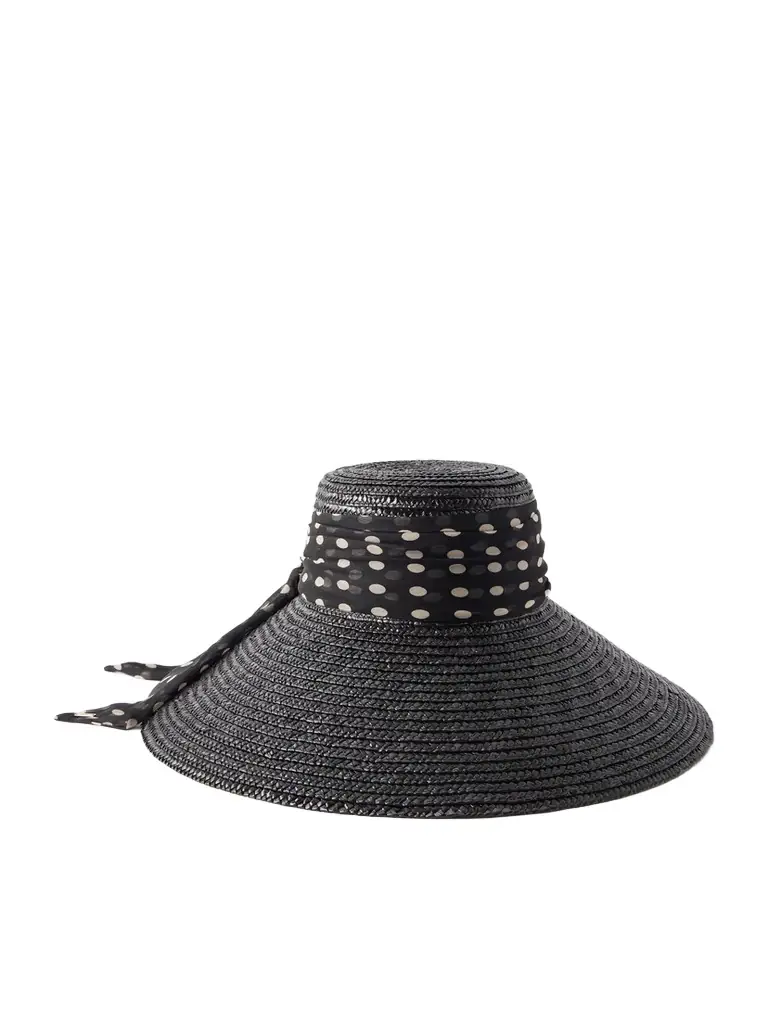 Eugenia Kim Mirabel Chiffon-trimmed Straw Sunhat