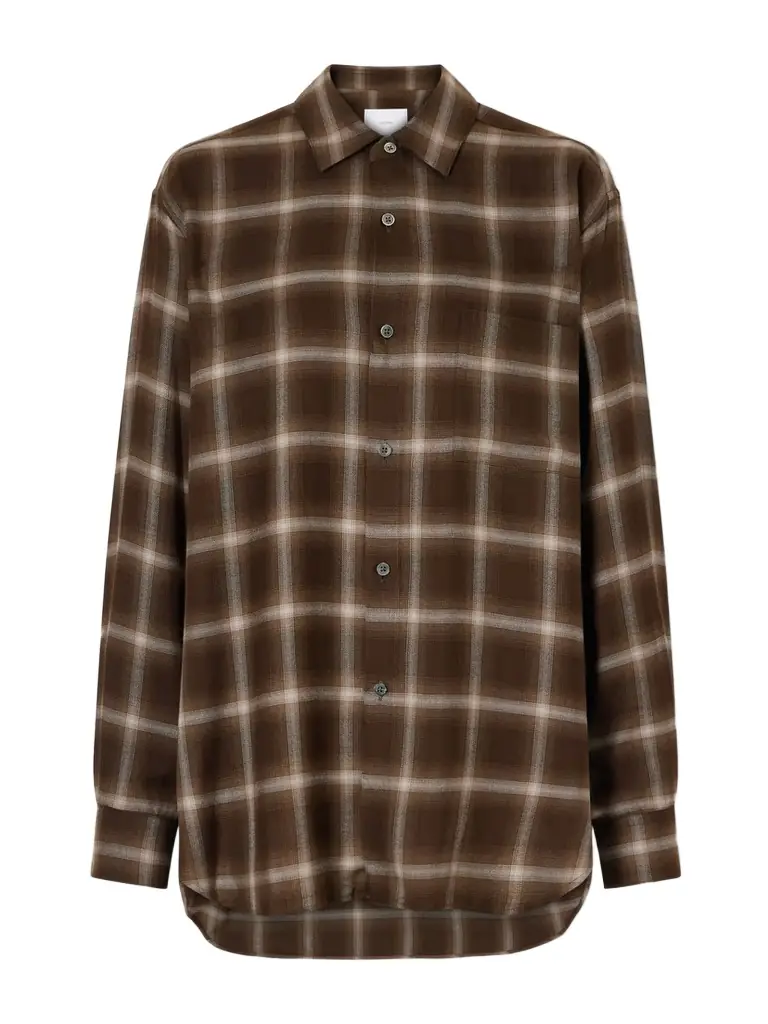 ssstein Checked Lyocell-blend Gauze Shirt