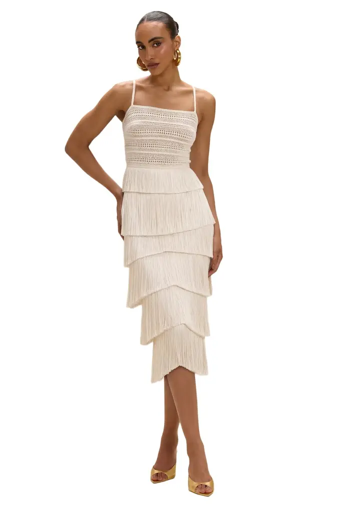 PatBo LILA FRINGE MIDI SKIRT