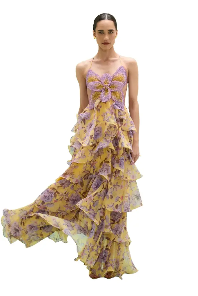 PatBo PEONY BUTTERFLY MAXI DRESS
