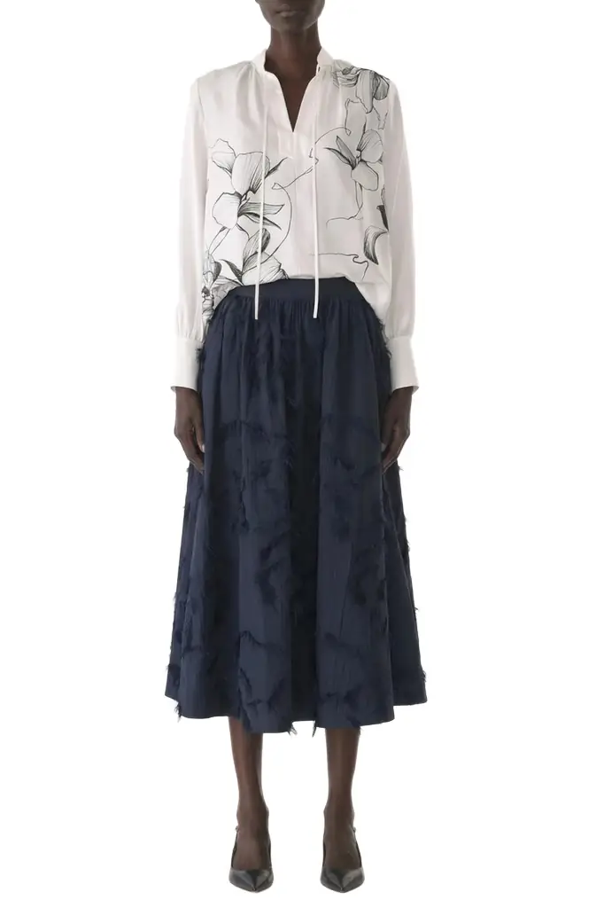 Jason Wu Collection COTTON FIL COUPE MIDI SKIRT