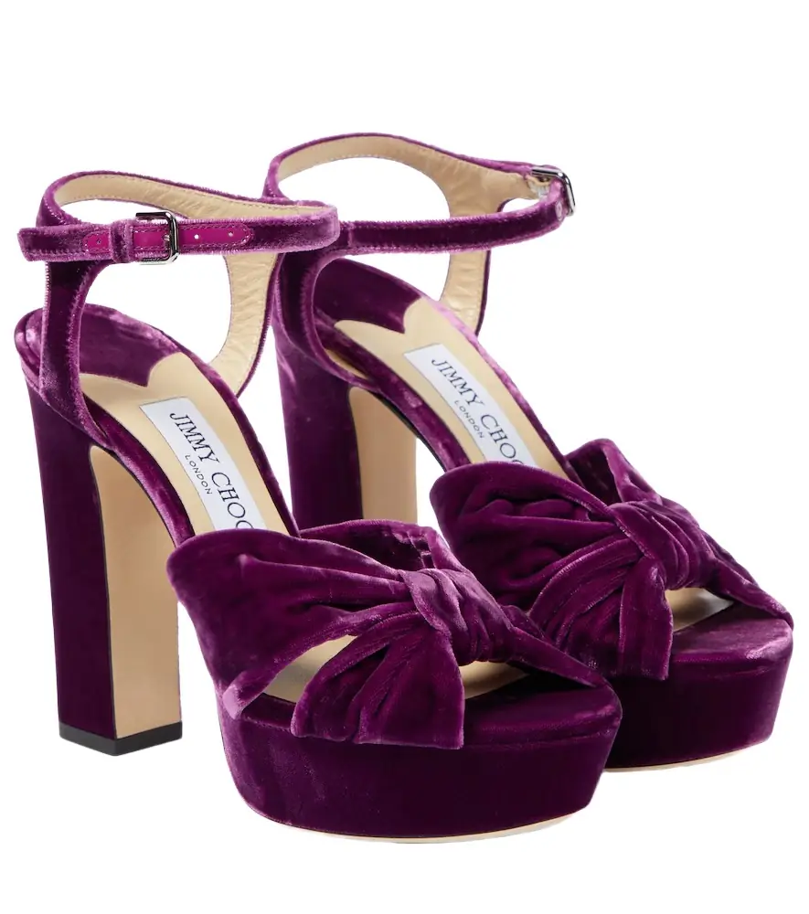Jimmy Choo Heloise 120 velvet peep-toe pumps - Women's Shoes