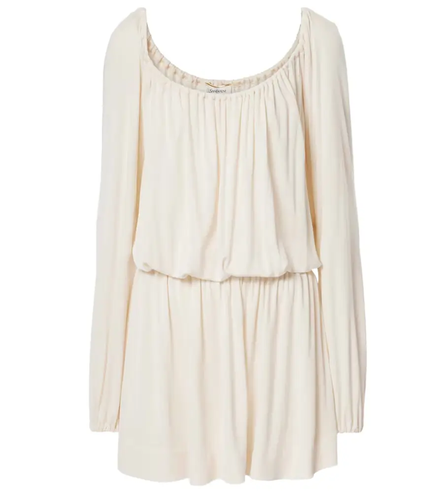 Saint Laurent Ruffled jersey minidress