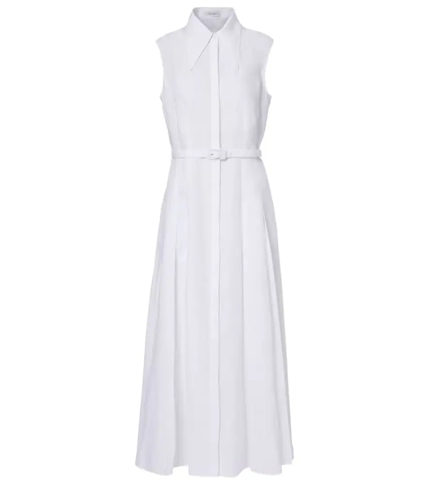 Gabriela Hearst Durand belted linen shirt dress