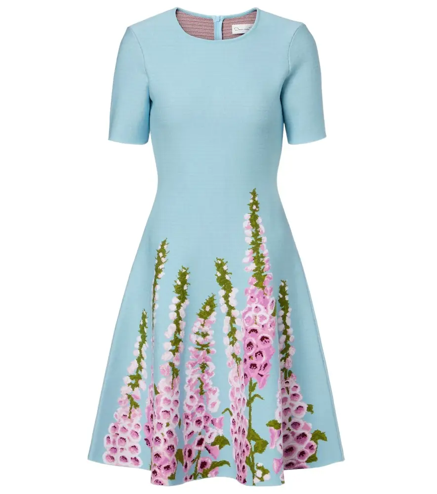 Oscar de la Renta Floral jacquard minidress
