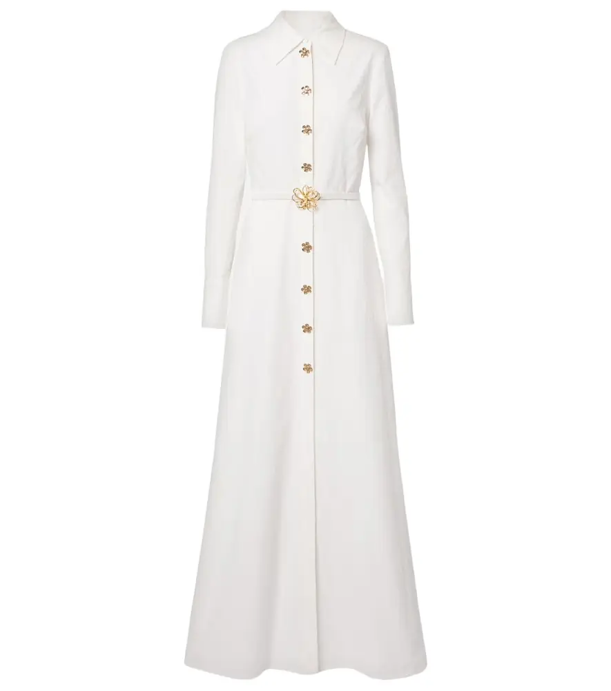 Oscar de la Renta Belted cotton poplin shirt dress