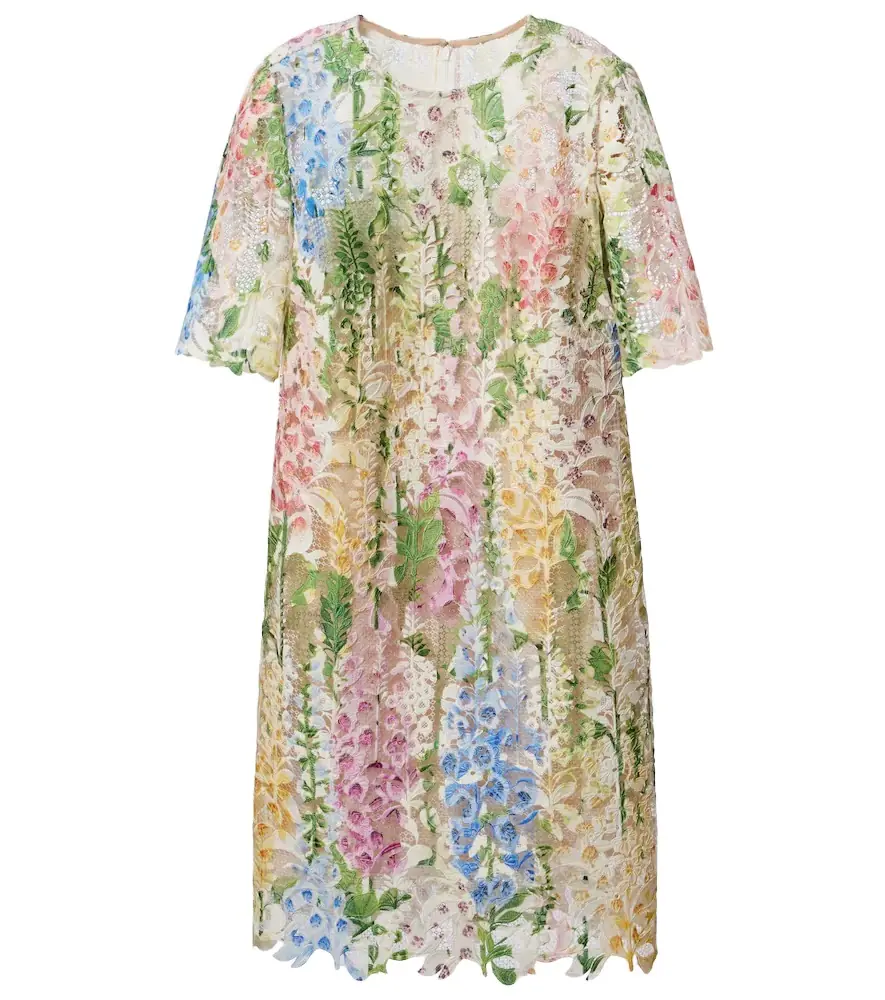 Oscar de la Renta Floral lace minidress