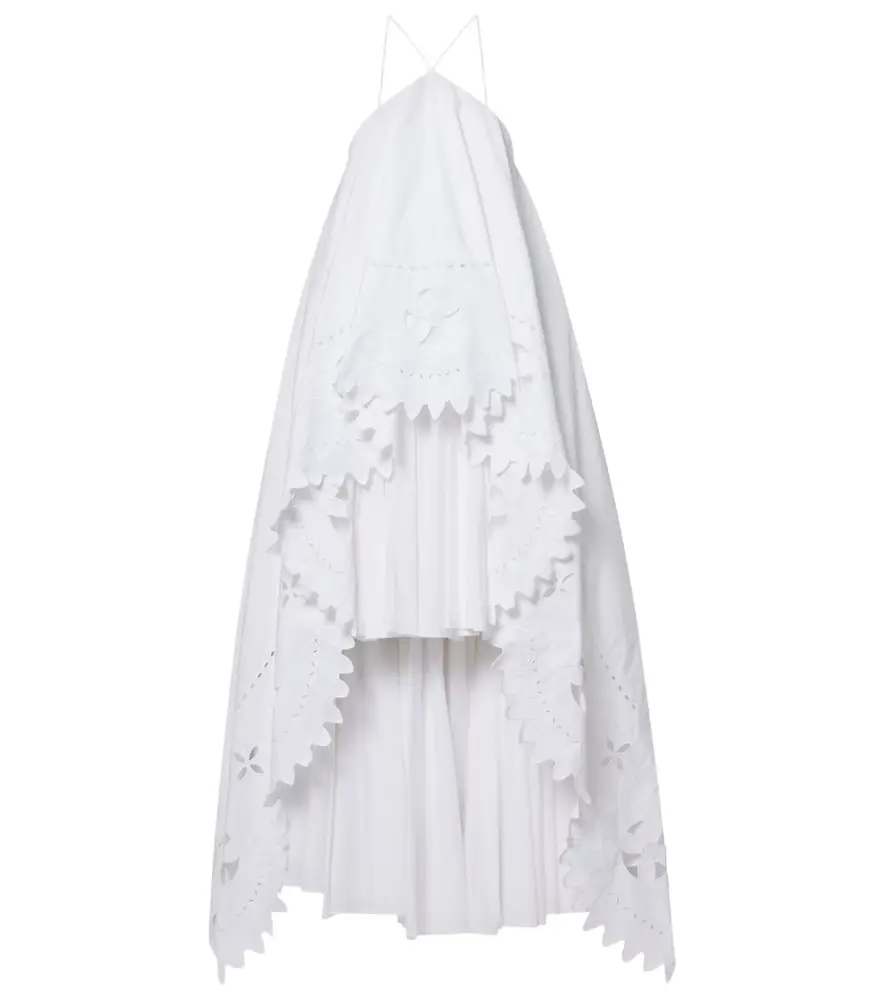 Jacquemus Provençale tiered cotton poplin gown