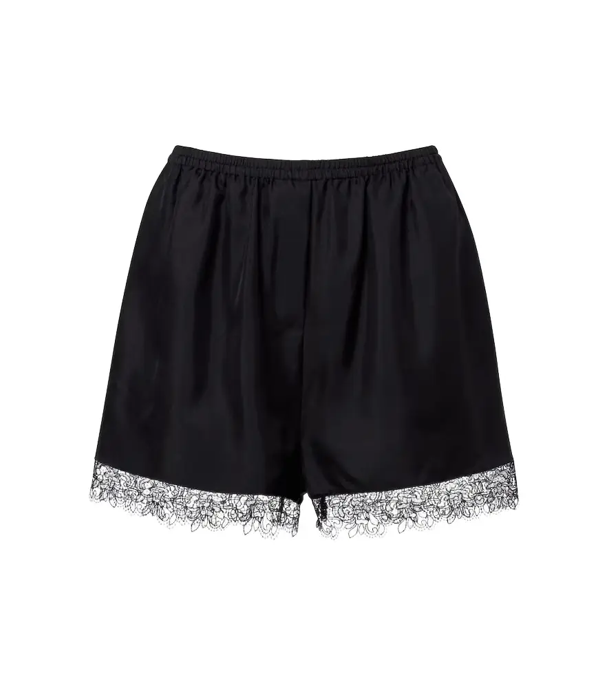 Rohe Róhe Lace-trimmed silk shorts