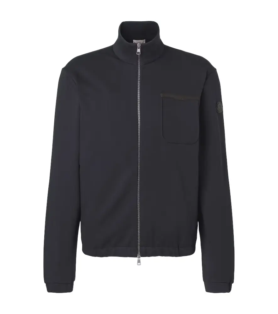 Moncler Cotton-blend zip-up sweater