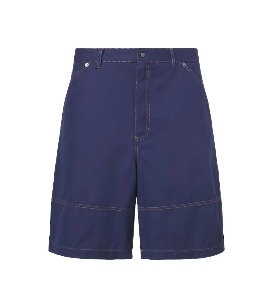 Moncler Cotton and linen gabardine shorts