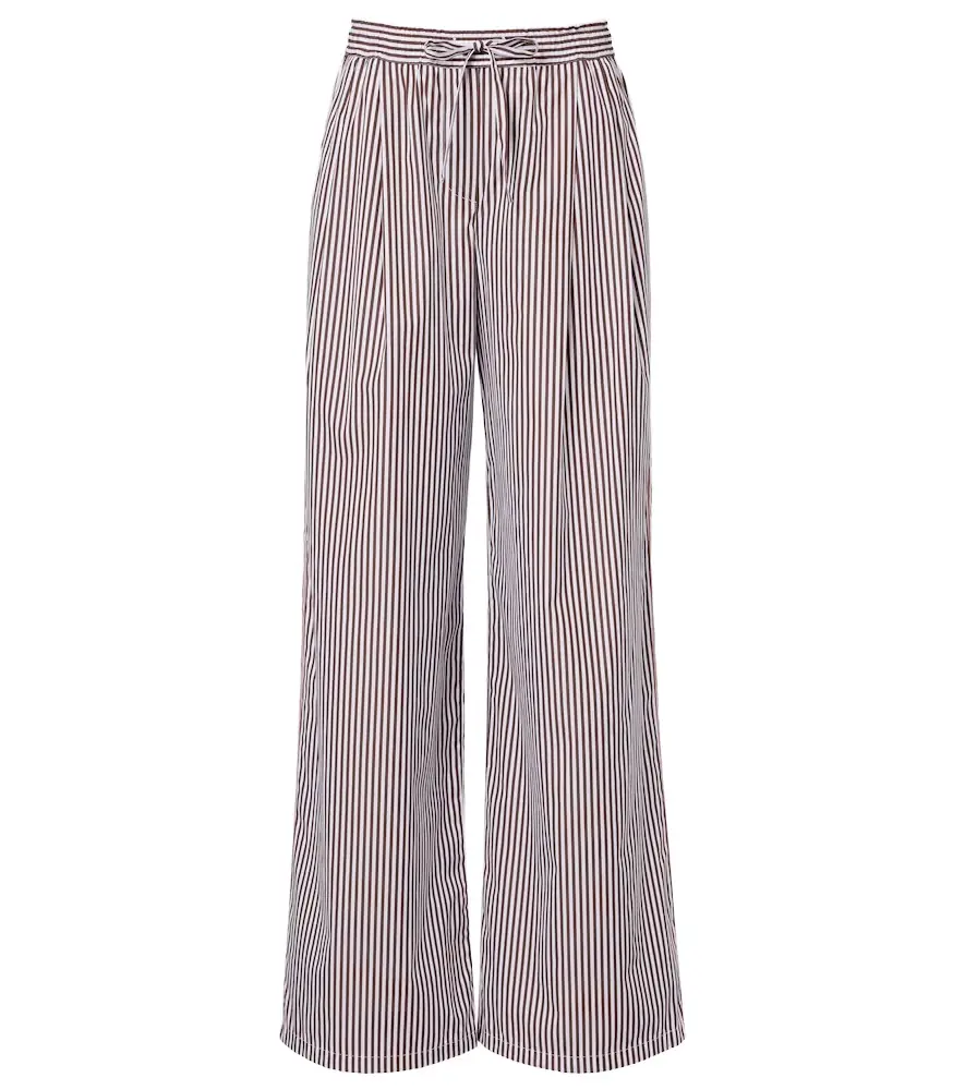 Dolce & Gabbana Striped cotton and silk wide-leg pants