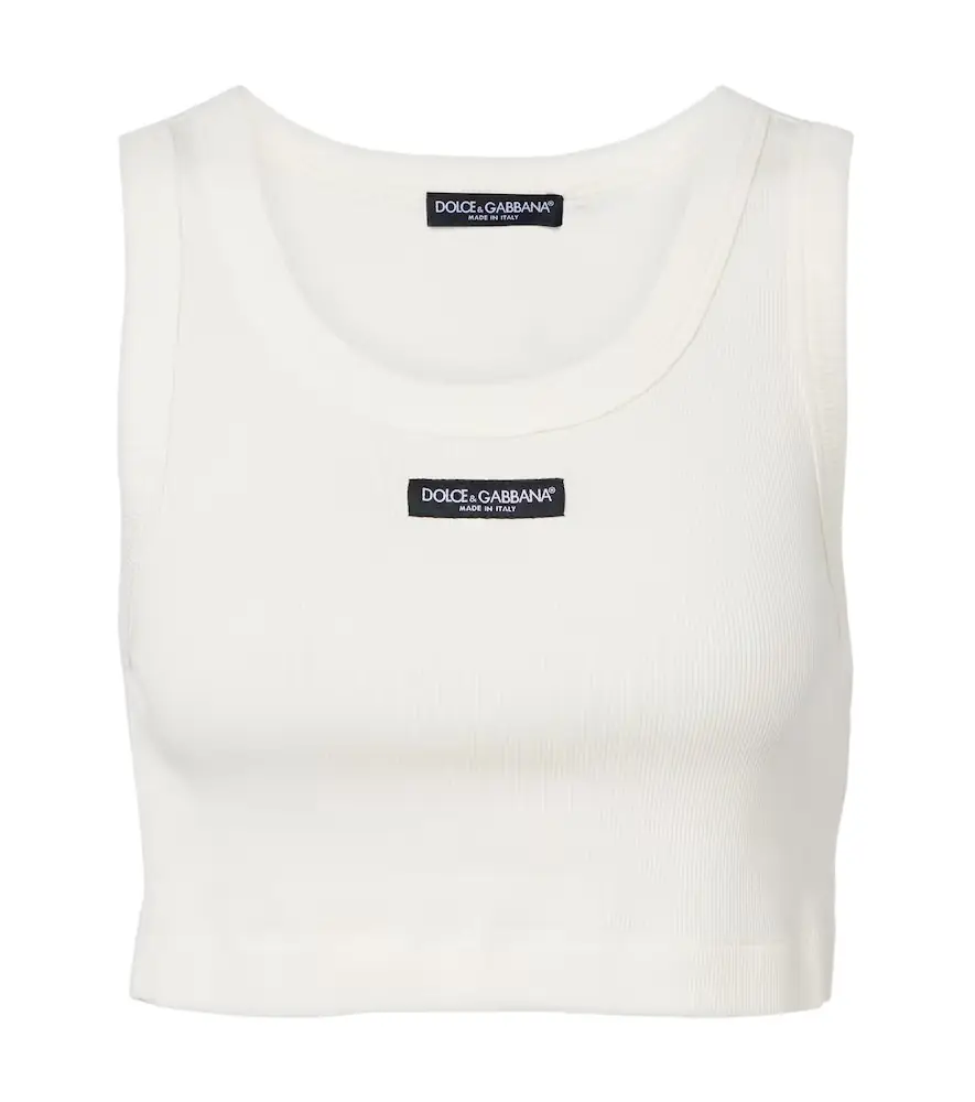 Dolce & Gabbana Logo cotton jersey crop top
