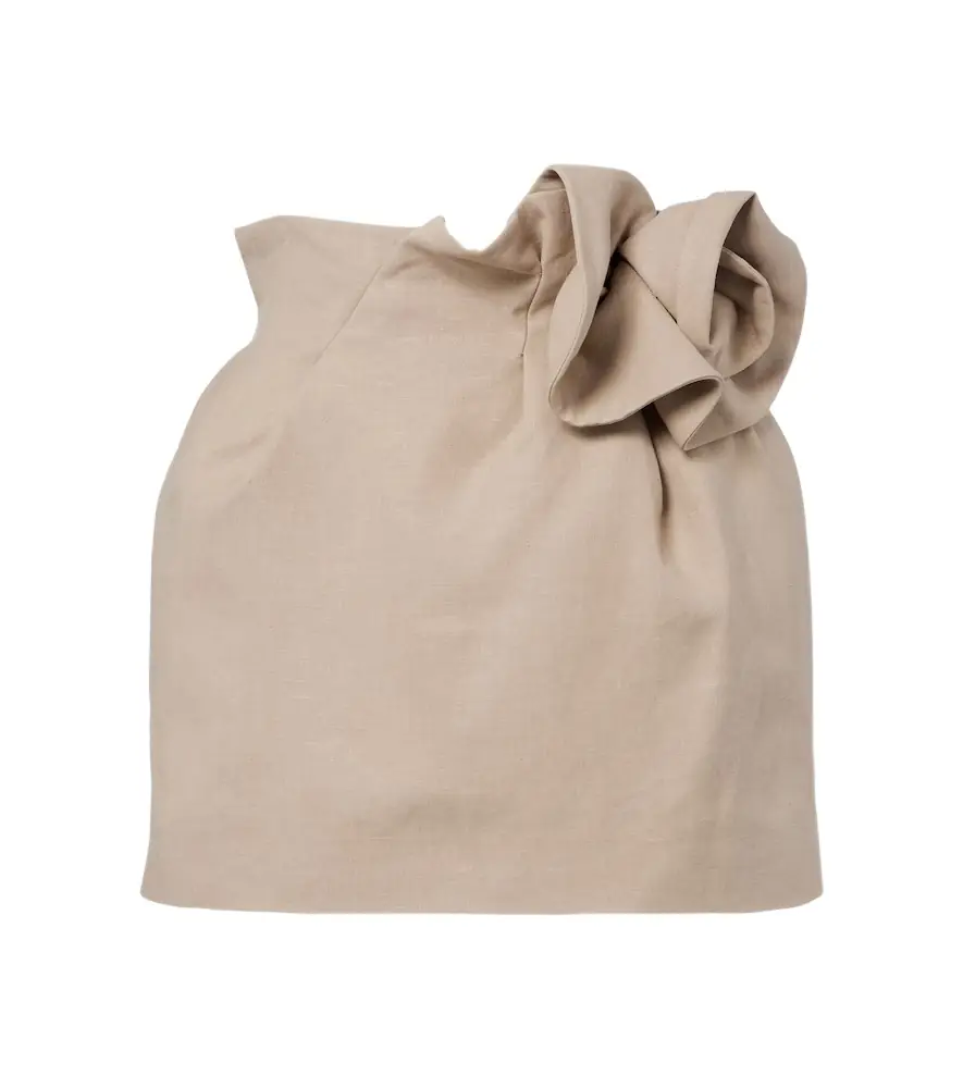 Magda Butrym Floral-appliqué linen miniskirt