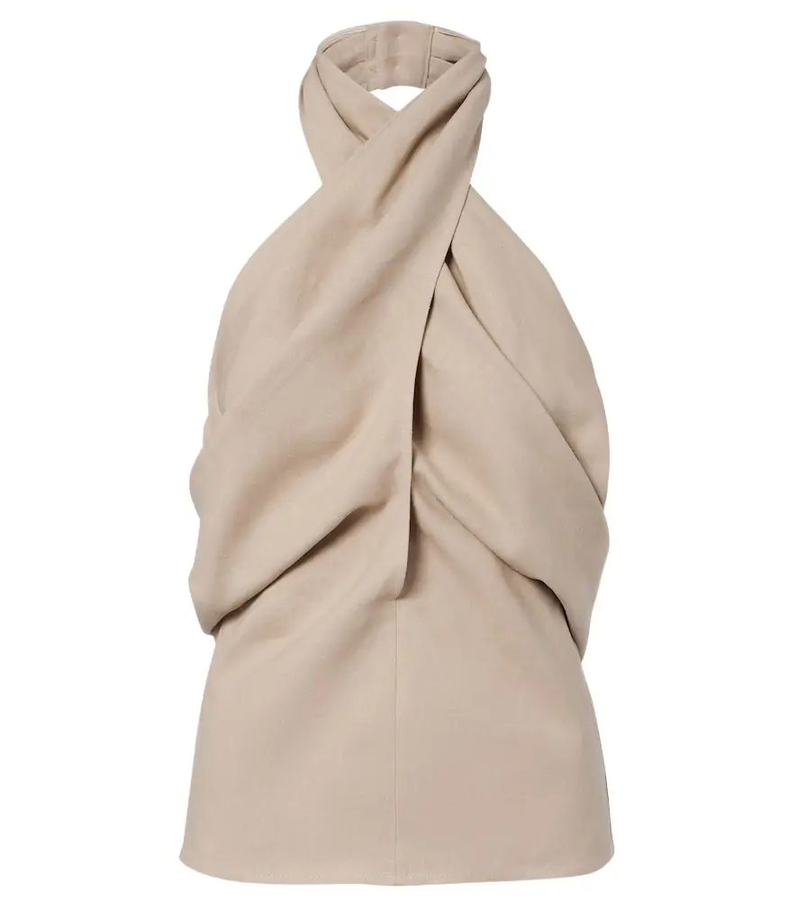 Magda Butrym Draped halterneck linen top