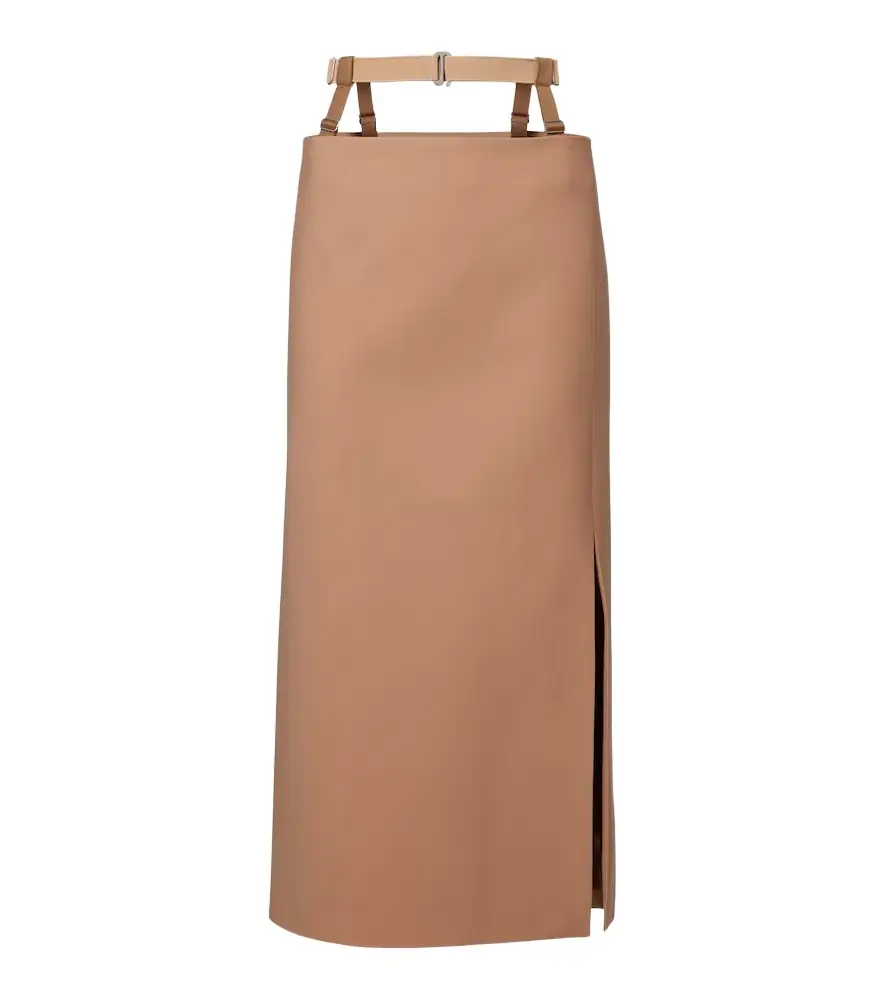 Mugler Cutout wool-blend pencil skirt