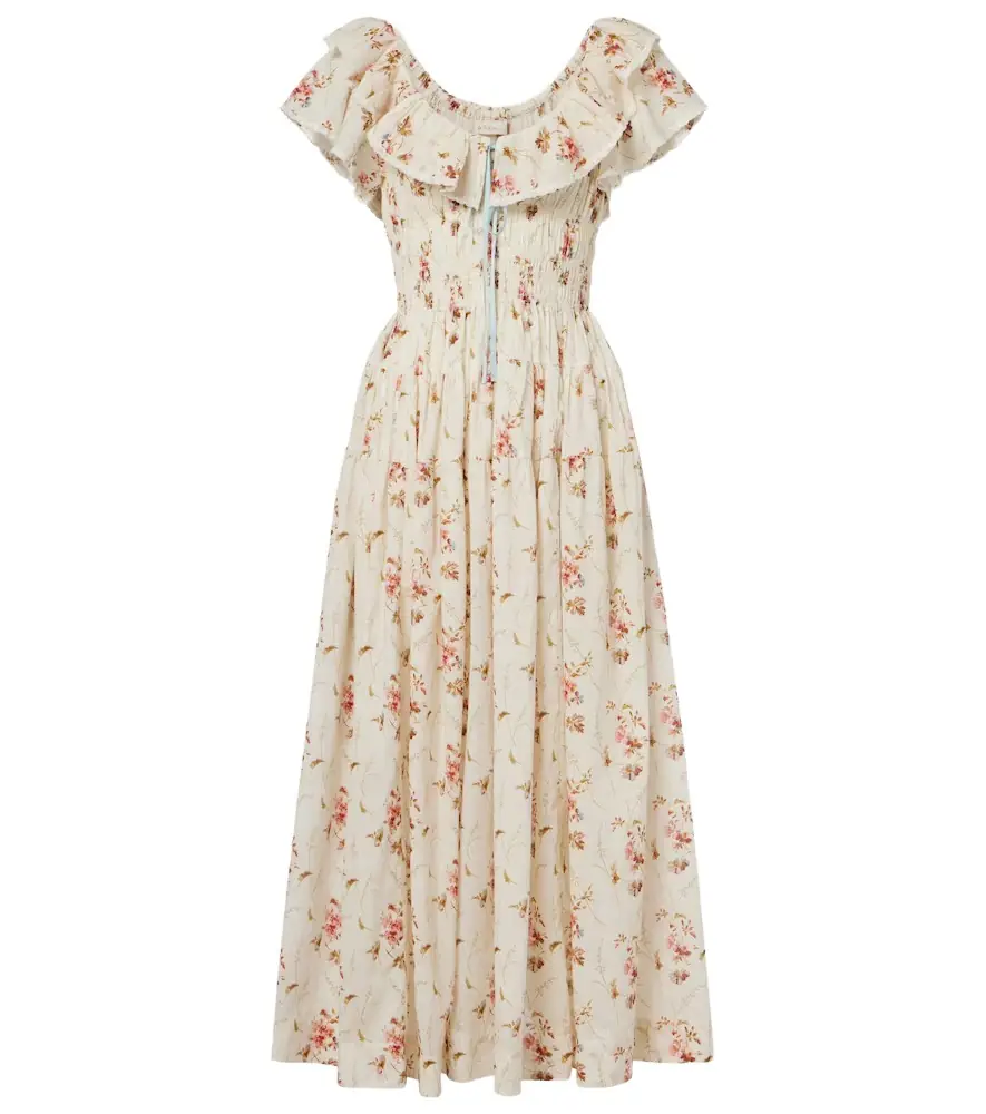 Doen Dôen Illiana floral cotton midi dress