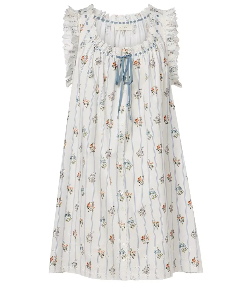 Doen Dôen Nessie floral striped cotton shirt dress