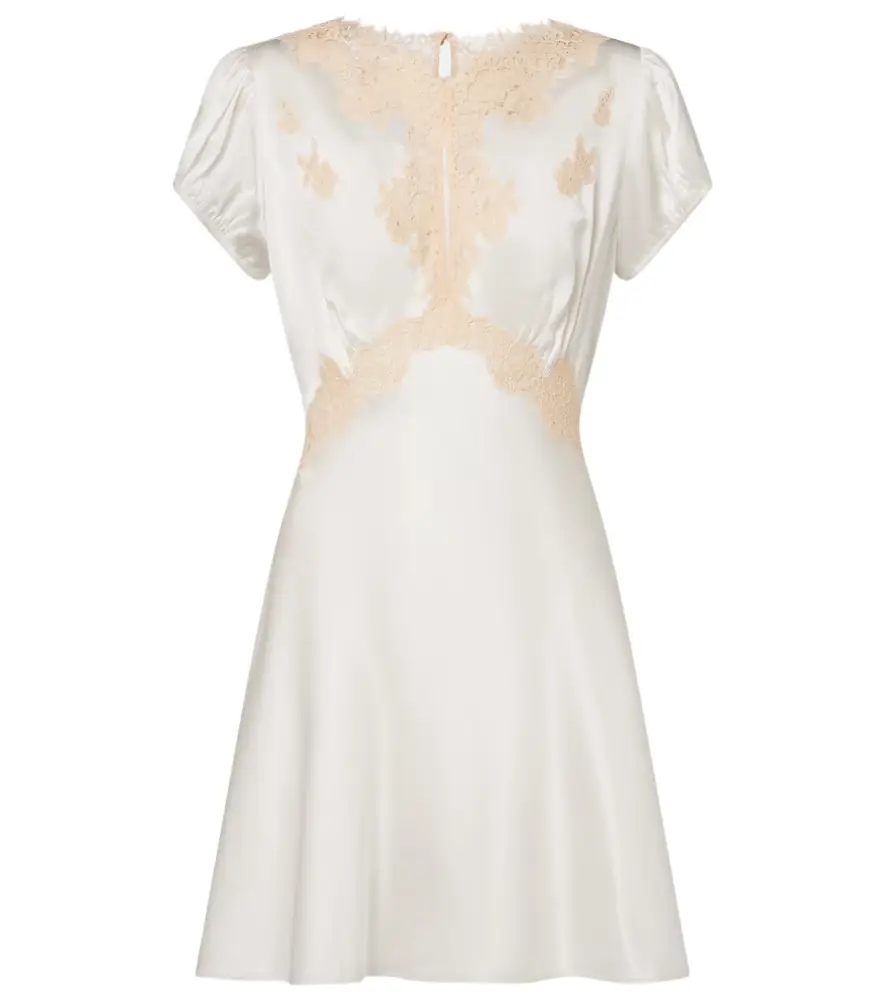 Doen Dôen Junia lace-trimmed silk satin minidress