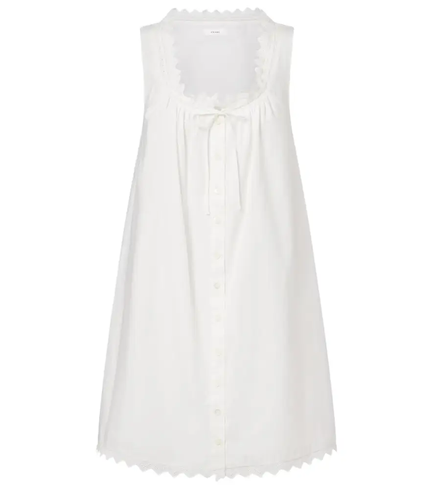Frame Scalloped cotton poplin shirt dress