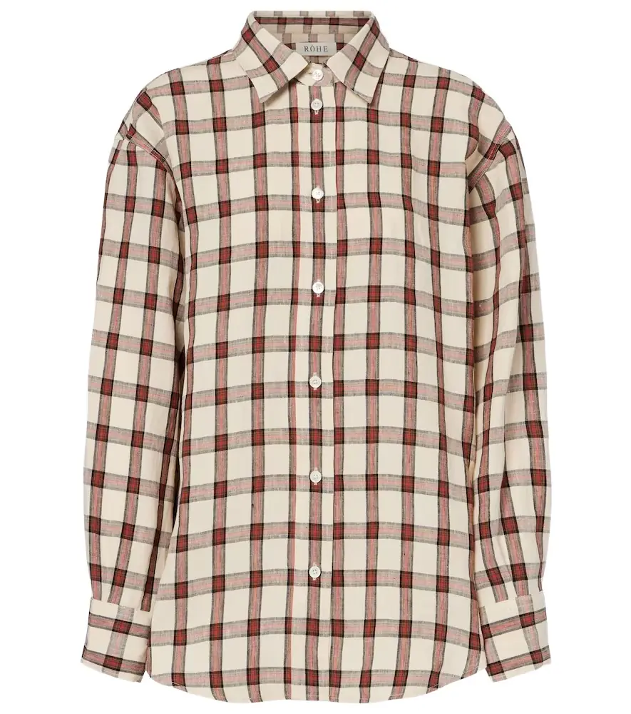Rohe Róhe Checked linen shirt