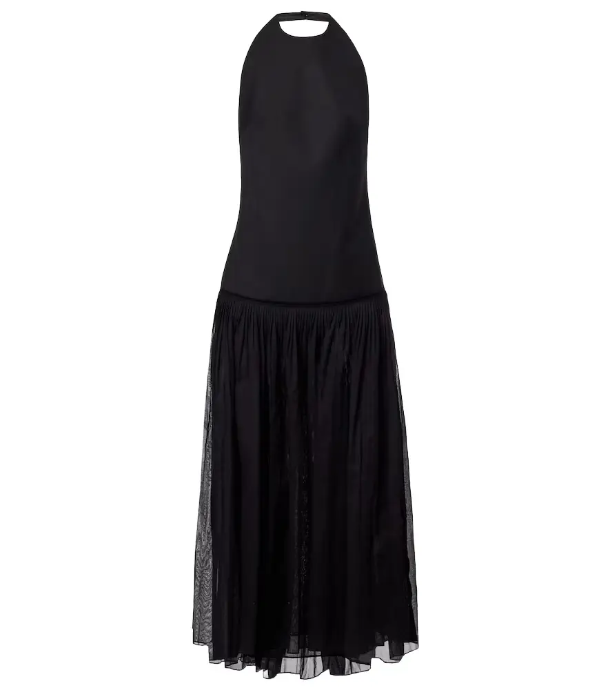 Rohe Róhe Pleated wool-blend muslin maxi dress