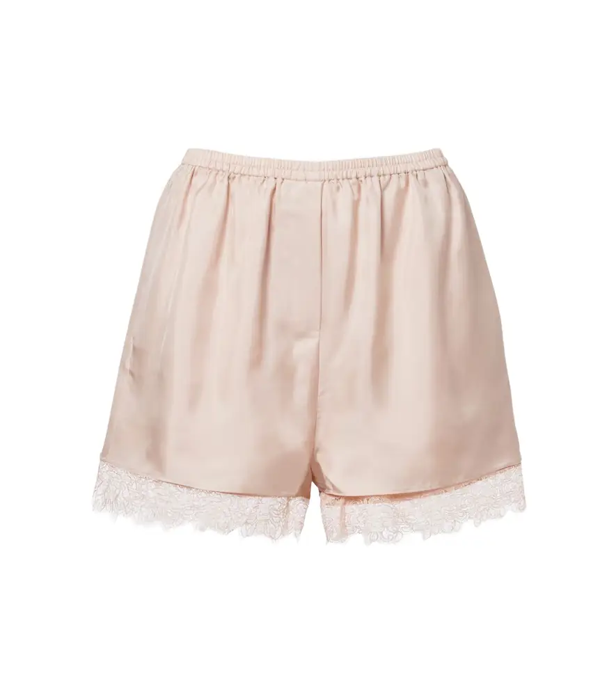 Rohe Róhe Lace-trimmed silk shorts