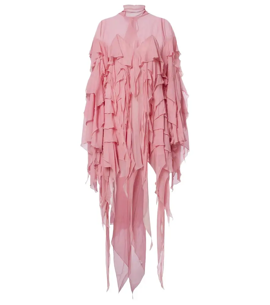 Blumarine Tiered chiffon minidress