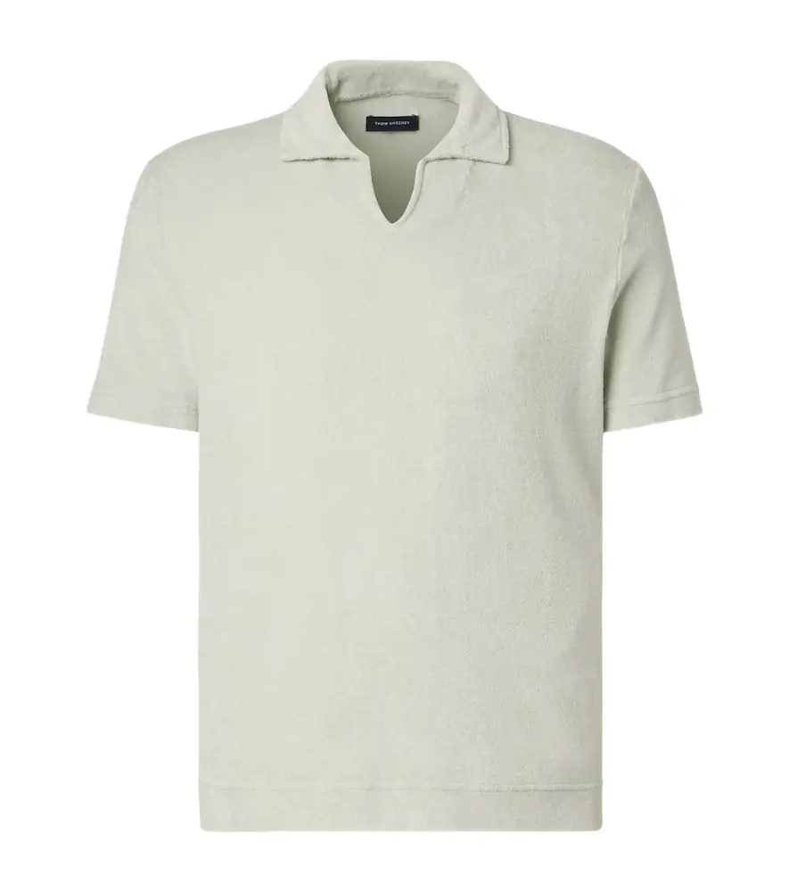 Thom Sweeney Cotton terry polo shirt