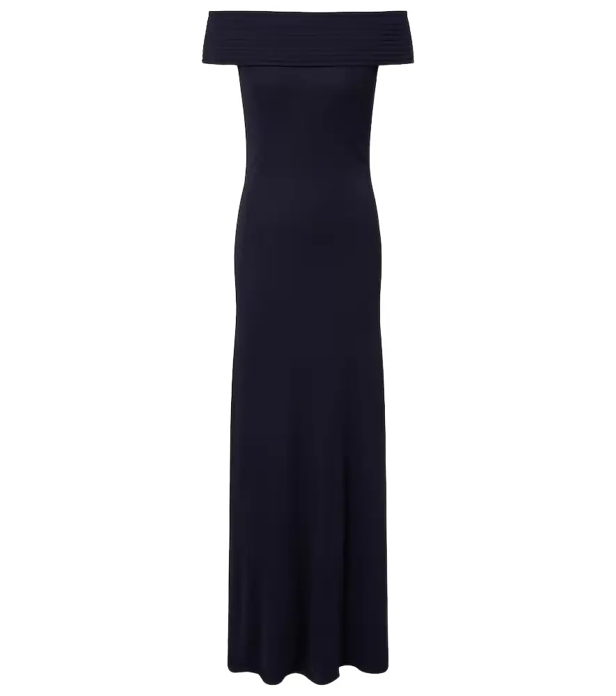Alaia Alaïa Off-shoulder jersey maxi dress