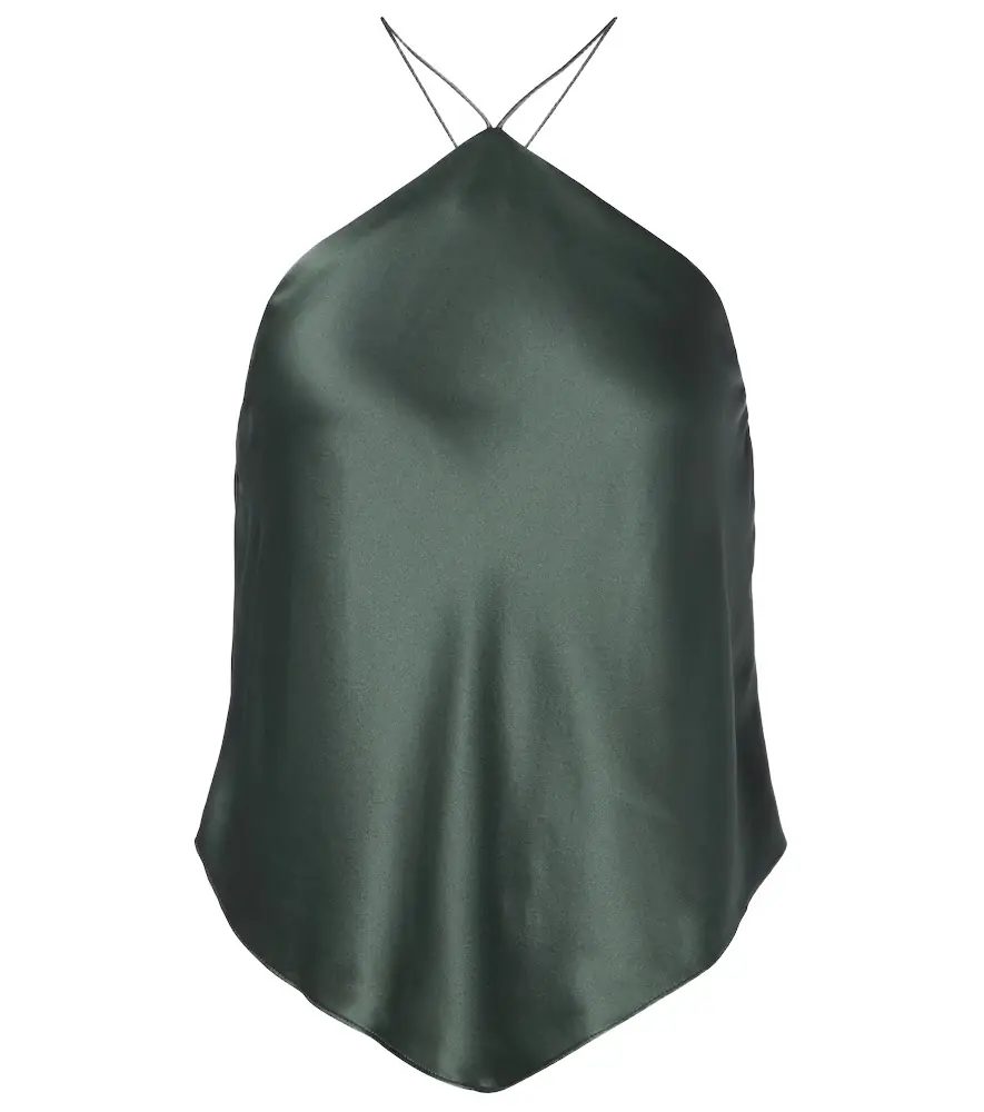 The Sei Halterneck silk charmeuse top