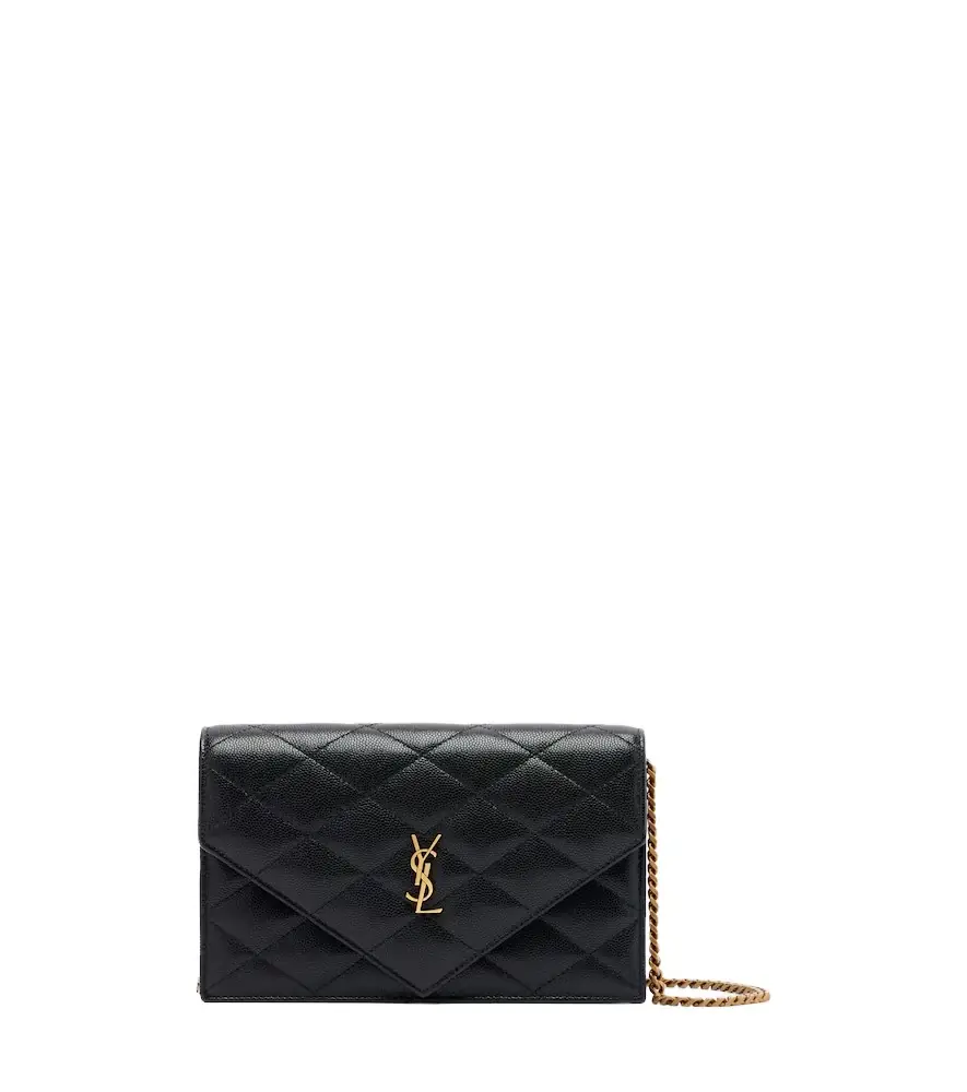 Saint Laurent Paris leather wallet on chain