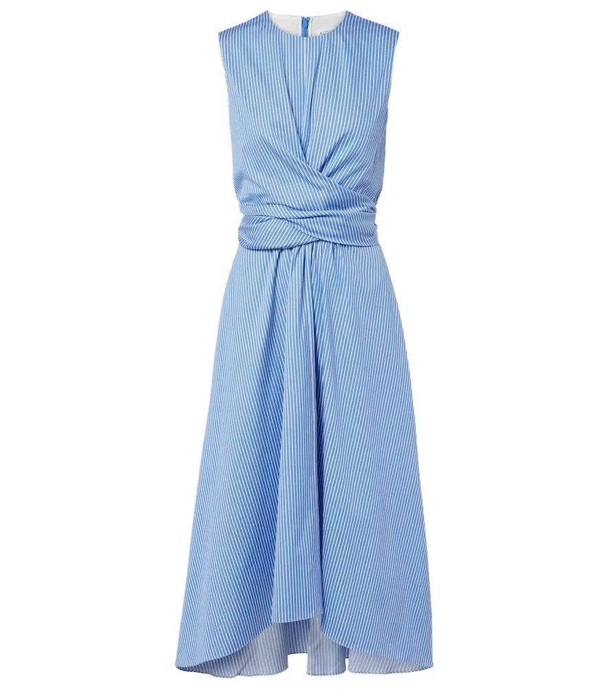 Altuzarra Penny draped striped cotton midi dress