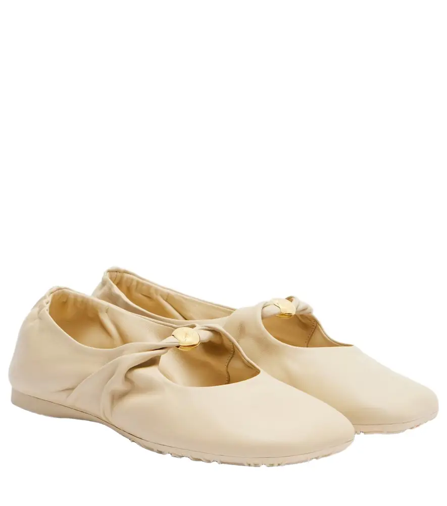 Loewe Pebble Soft leather Mary Jane flats
