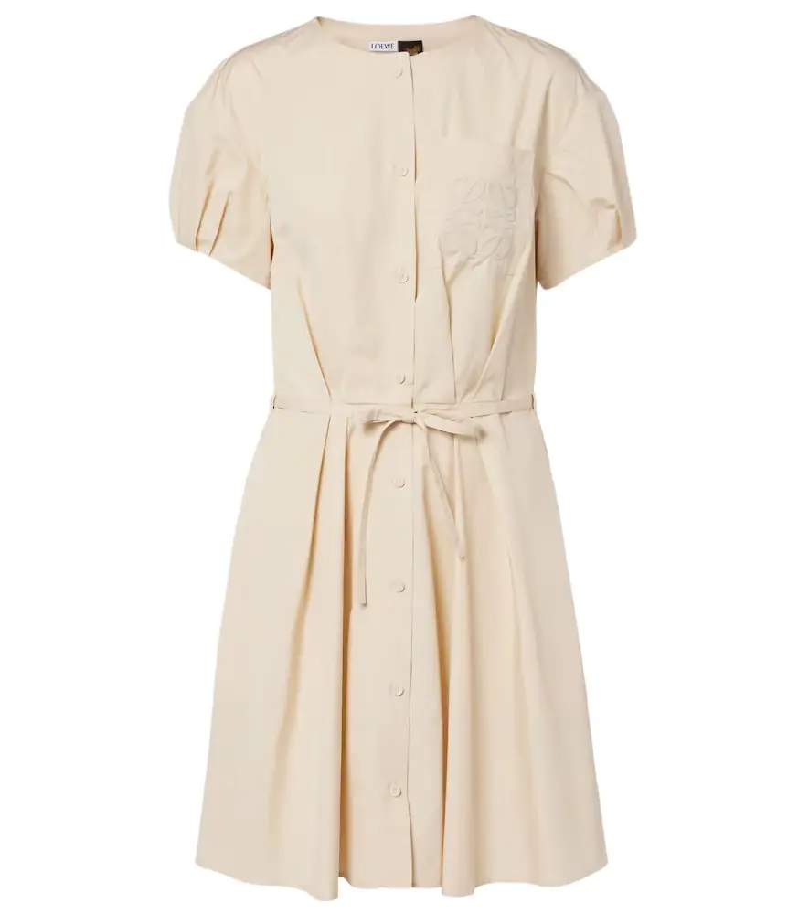 Loewe Paula's Ibiza Anagram cotton poplin shirt dress