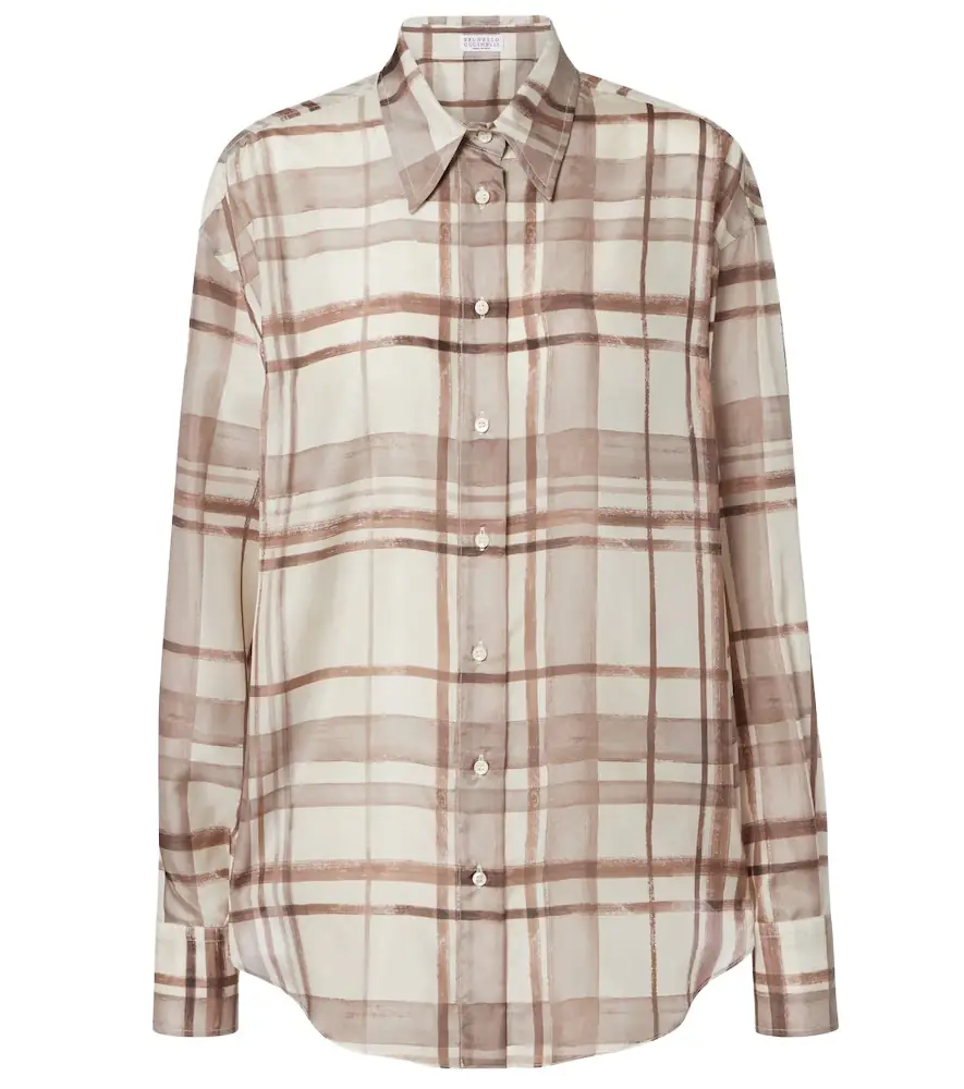 Brunello Cucinelli Checked silk shirt - Women's Clothing
