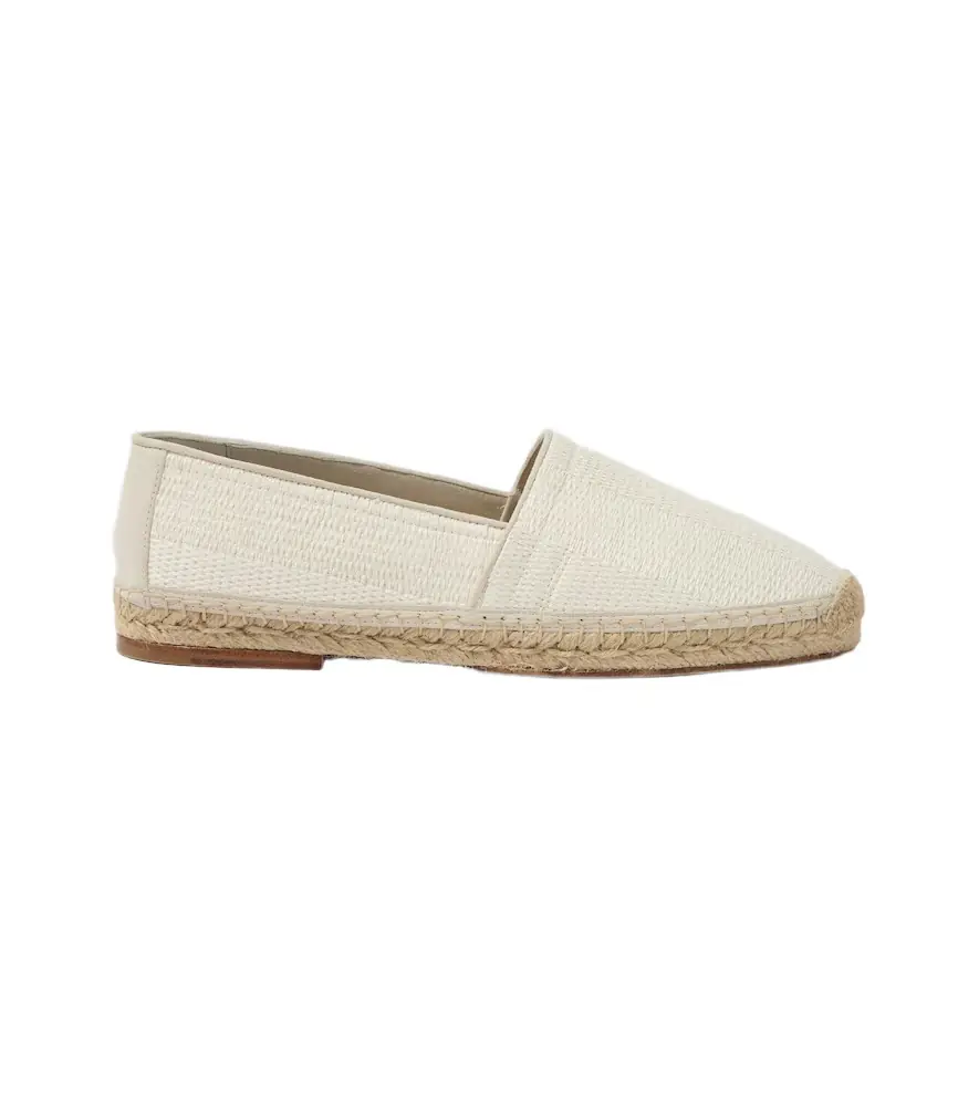 Brunello Cucinelli Suede-trimmed woven espadrilles